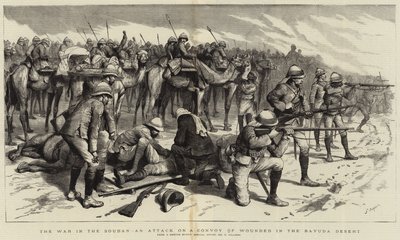 The War in the Sudan, an Attack on a Convoy of Wounded in the Bayuda Desert by Frederic Villiers